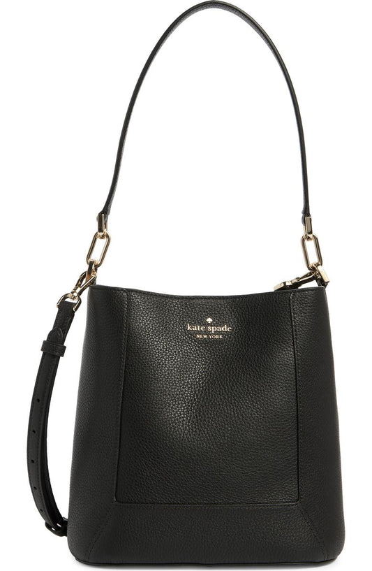 lena pebbled leather bucket bag