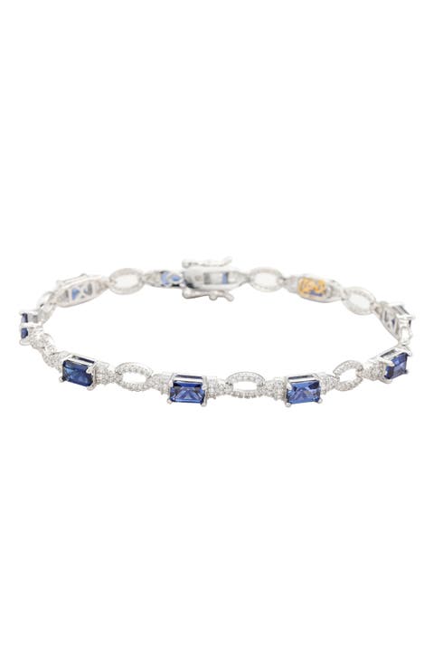 Emerald Cut Sapphire Tennis Bracelet