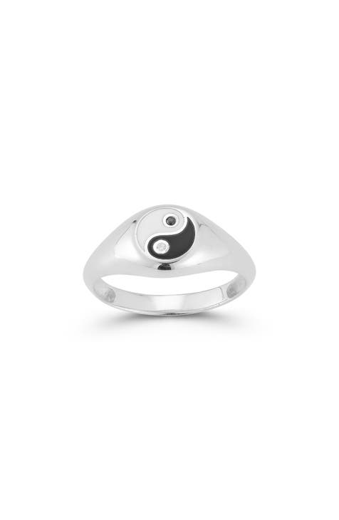 Anillo de sello Yin y Yang