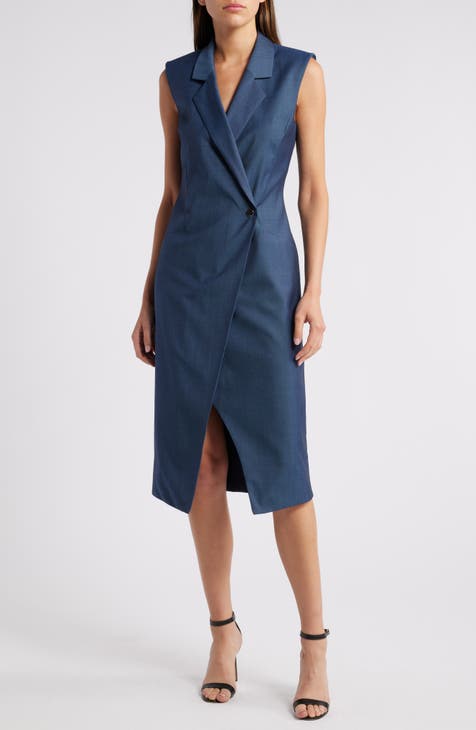 Vestido Delibea de lana virgen con botones en la parte delantera