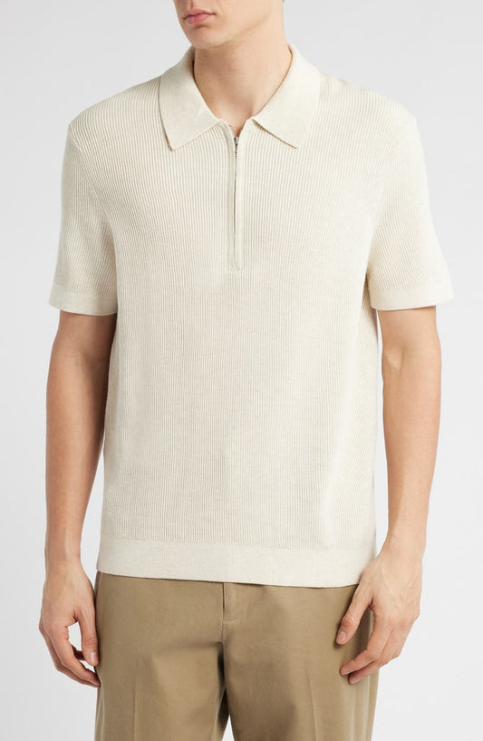 Hansie 6600 Organic Cotton Quarter Zip Sweater Polo