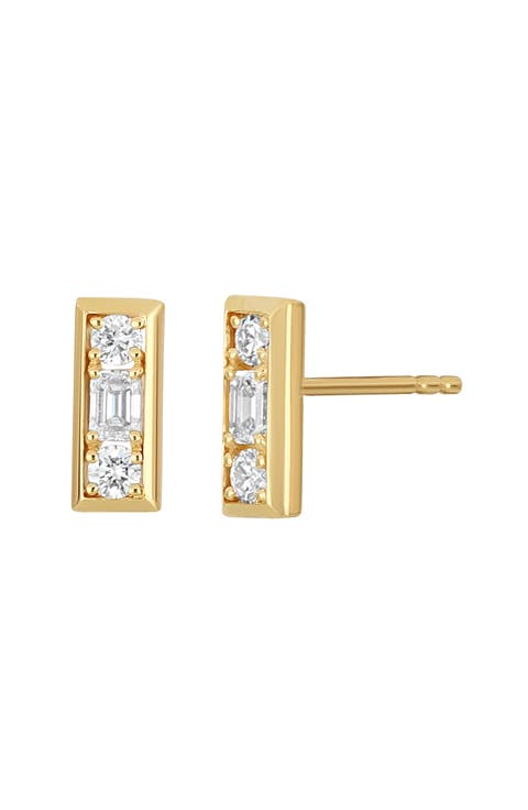 Maya 18K Yellow Gold Diamond Stud Earrings