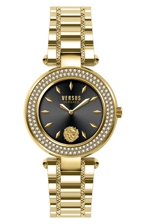 Reloj de pulsera con pavé de cristal Brick Lane para mujer, 36 mm