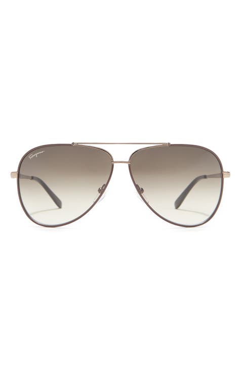 Salvatore Ferragamo Gafas de sol de aviador de 60 mm