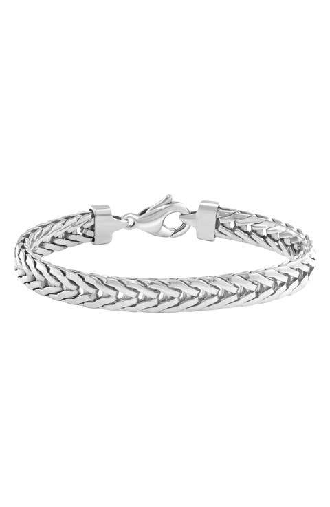 Sterling Silver Herringbone Chain Bracelet