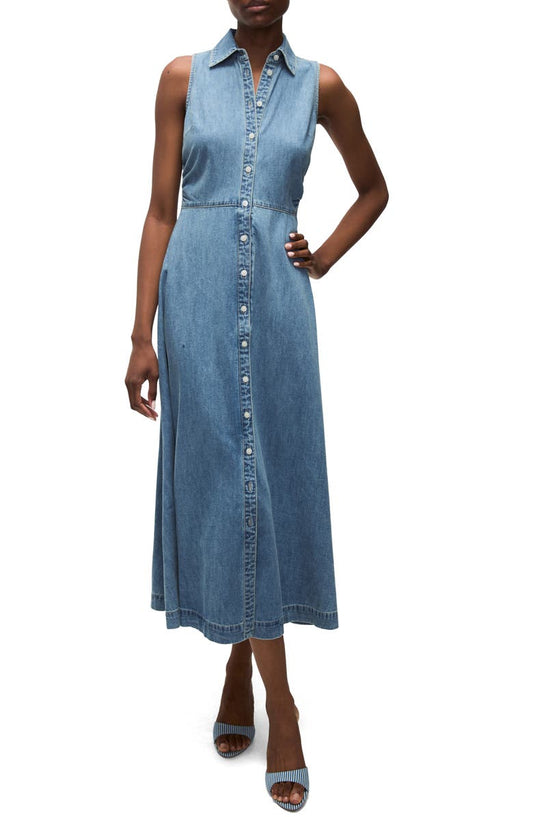 Fuller Sleeveless Denim Midi Shirtdress