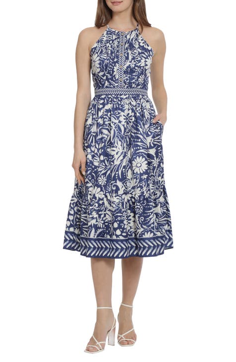 Vestido midi escalonado sin mangas