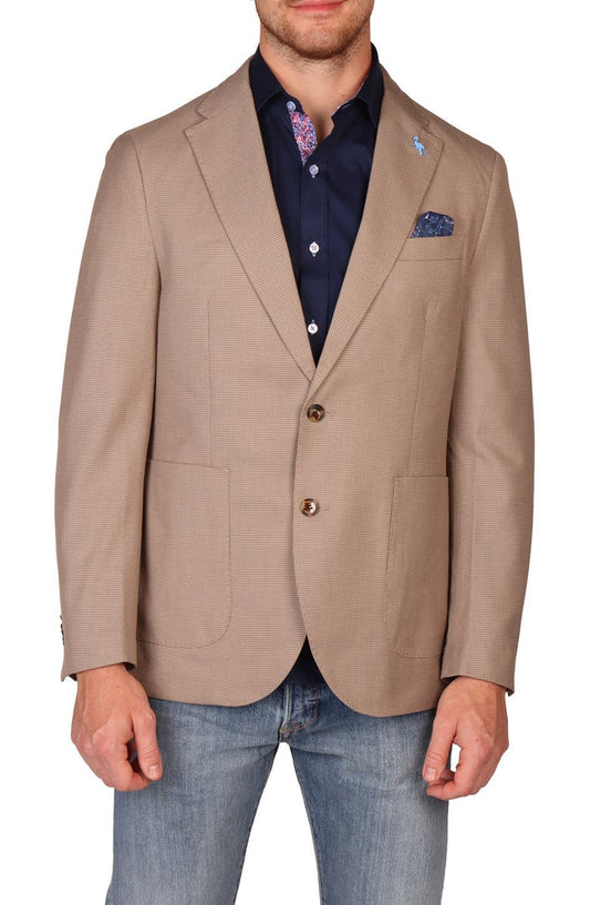 Modern Fit Heathered Micro Check Sport Coat Glen Plaid Sport Coat