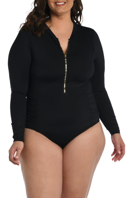 Island Goddess Ruched One-Piece Swimsuit