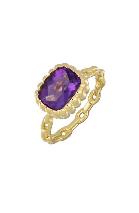18K Yellow Gold Cushion Cut Amethyst Ring (Nordstrom Exclusive)