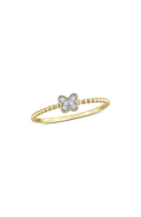 Anillo Mariposa de Diamantes - 0,03ct.