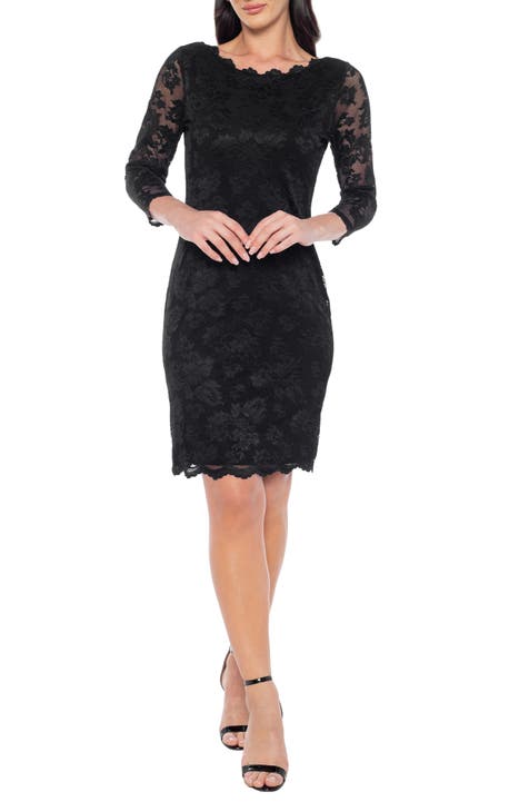 Vestido de cóctel de encaje festoneado