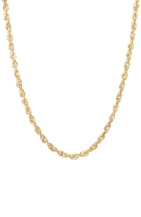 14K Gold Rope Chain Necklace