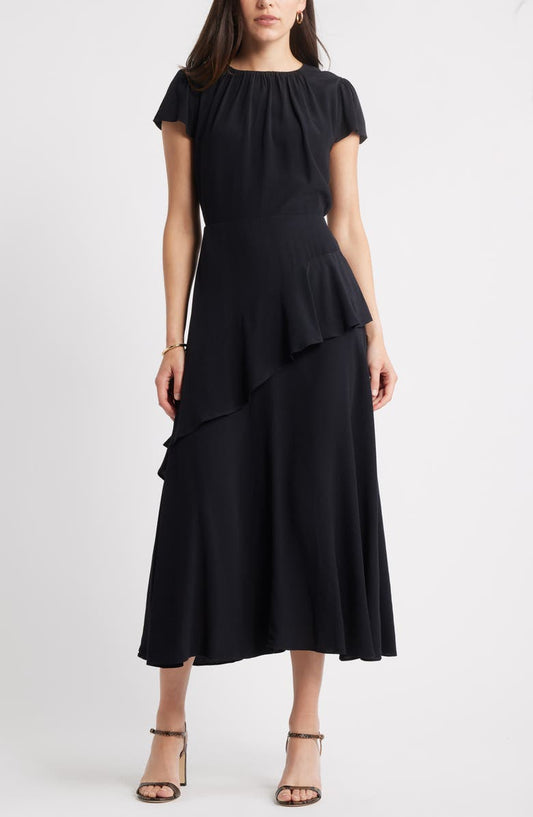 Cap Sleeve Ruffle Dress
