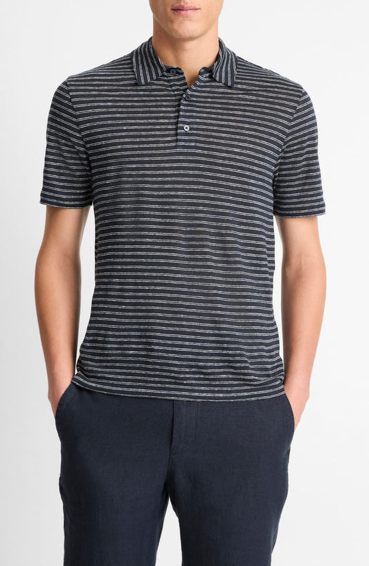 Stripe Linen Polo