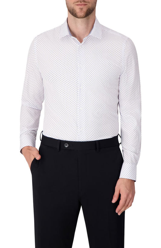 Diamond Print Slim Fit Stretch Dress Shirt