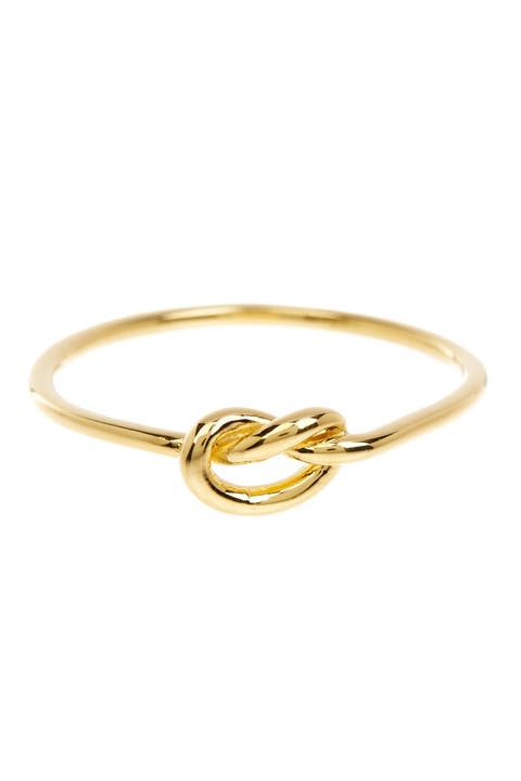 Anillo fino nudo del amor en oro amarillo de 14 quilates vermeil