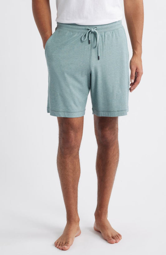 Ribbed Rayon Blend Drawstring Pajama Shorts