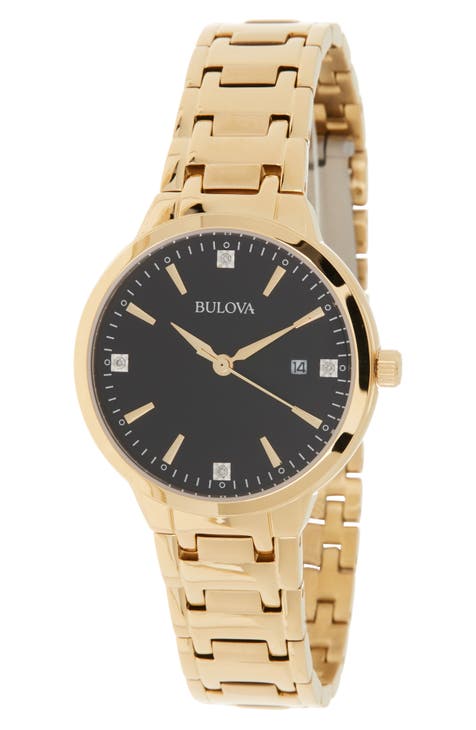 Reloj de mujer con esfera de diamantes, 32,5 mm - 0,0526 ctw