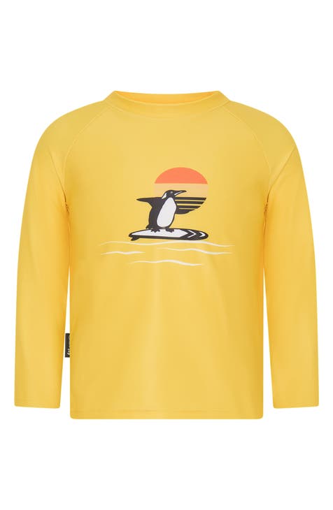 Rashguard de manga larga Surfing Penguin para niños pequeños (niños pequeños y niños pequeños)