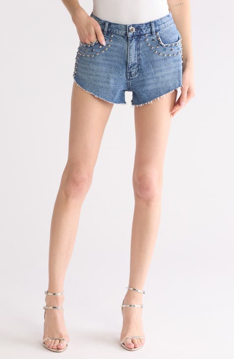 Shorts vaqueros con tachuelas Margo (lavado Barney)