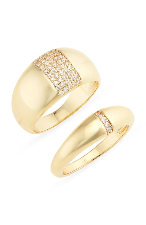 Juego de 2 anillos Demi Fine de circonita cúbica