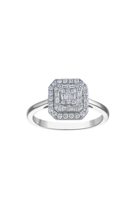 Sterling Silver Lab Grown Diamond Ring