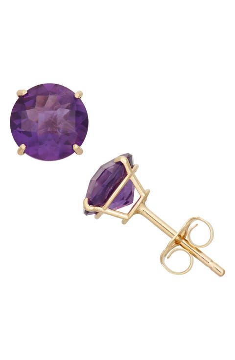 Amethyst Stud Earrings