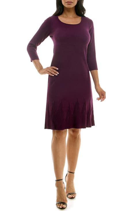 Vestido texturizado ajustado y con vuelo