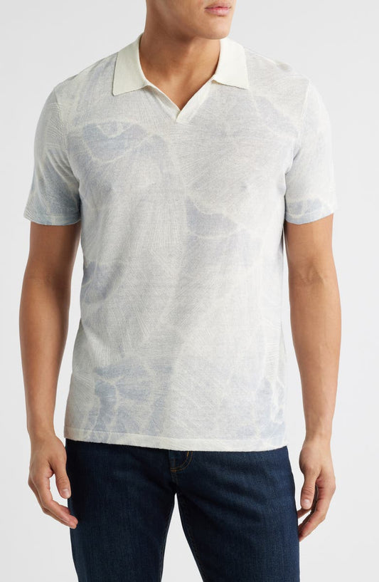 Asher Print Linen Blend Polo Shirt