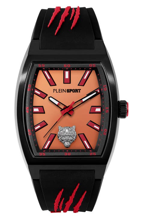 Reloj de tres manecillas con correa de cuarzo y silicona, 40 mm