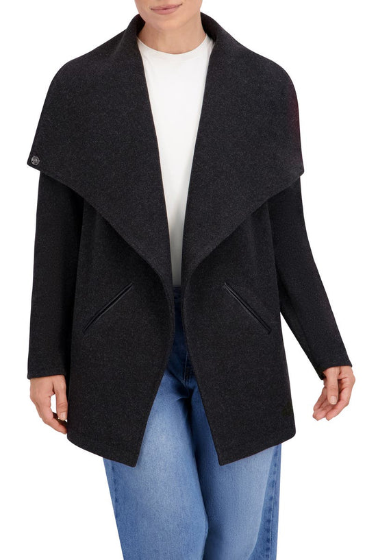 Drape Collar Open Front Jacket