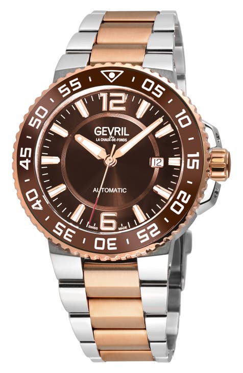 Riverside Reloj Suizo Automático de Pulsera Bicolor, 42mm