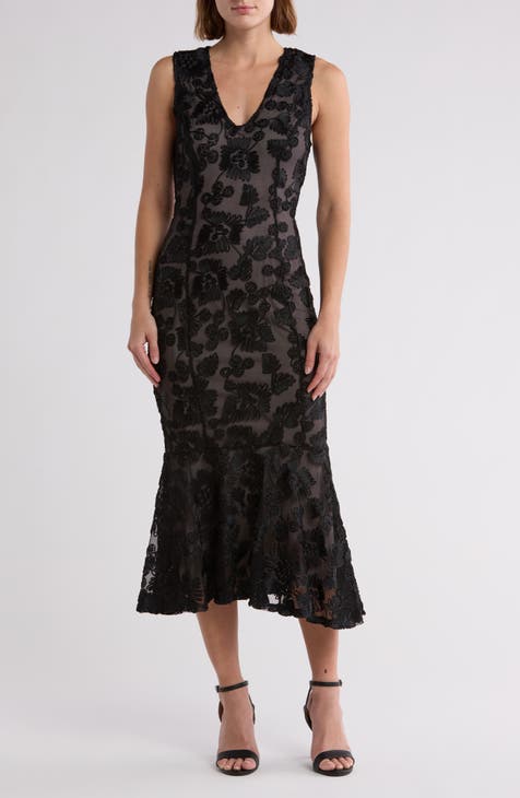 Vestido de cóctel sin mangas con cuello en V