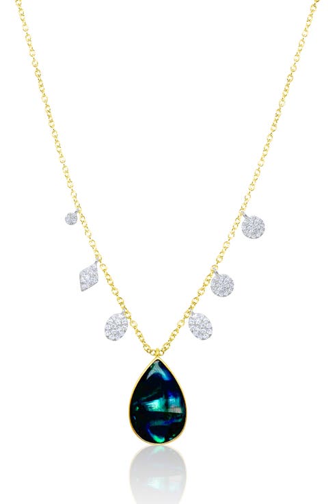 Pear Cut Shell Pendant Necklace