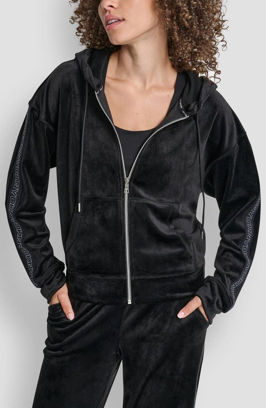 Velour Zip-Up Hoodie