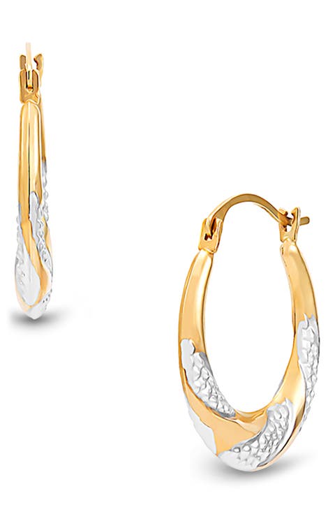 Textured Two-Tone Hoop Earrings