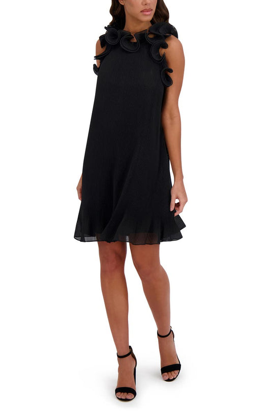 Ruffle Chiffon Shift Minidress
