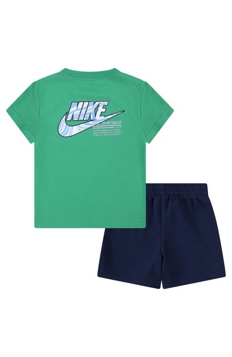 Conjunto de camiseta y pantalones cortos con logotipo gráfico de pintura para niños (niño pequeño)