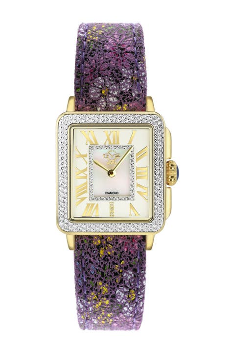 Reloj Padova con correa de piel y diamantes, 27 mm x 30 mm - 0,014 ctw