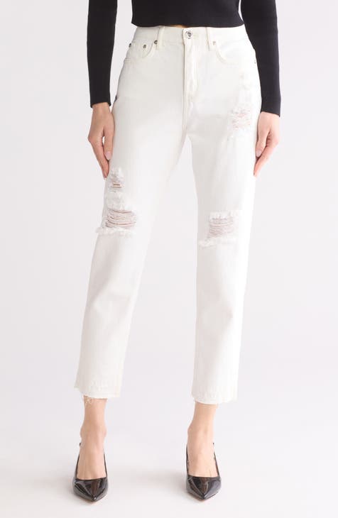 Vaqueros tobilleros desgastados Florence