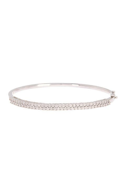 Sterling Silver Diamond Bangle Bracelet - 0.32 ctw
