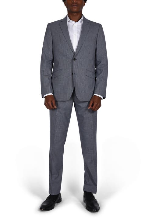 Traje ajustado a cuadros
