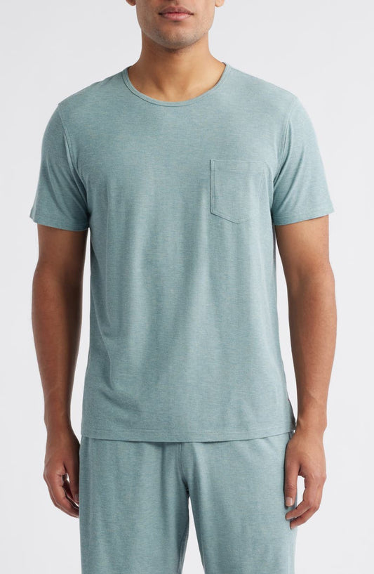 Ribbed Rayon Blend Pajama Pocket T-Shirt