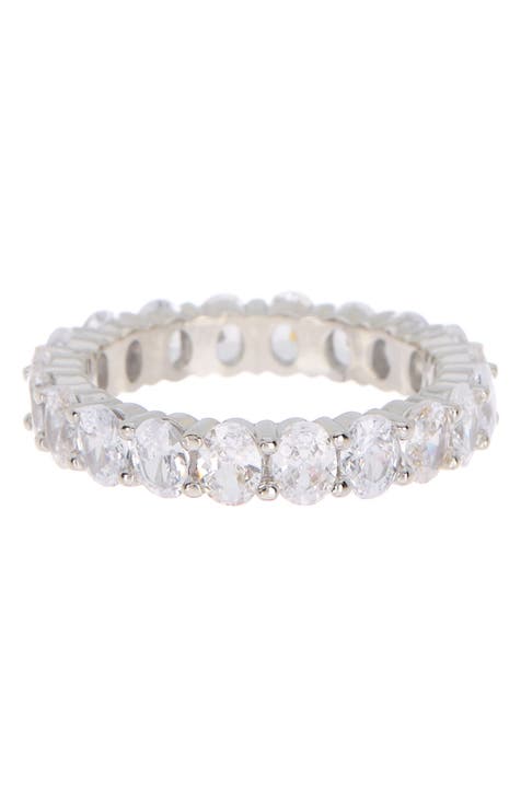 Anillo de eternidad con circonita ovalada