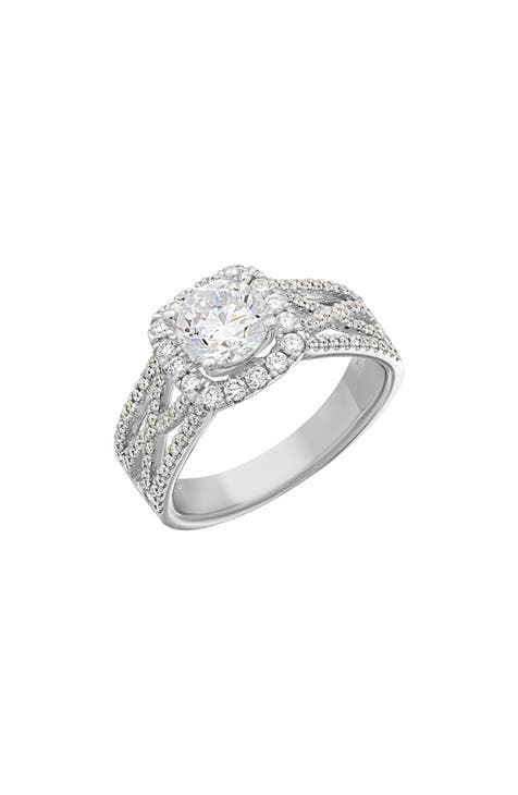 Anillo de compromiso de novia CZ y diamantes (Exclusivo Nordstrom)