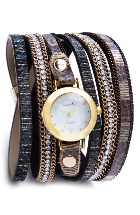 Reloj pulsera con correa de piel