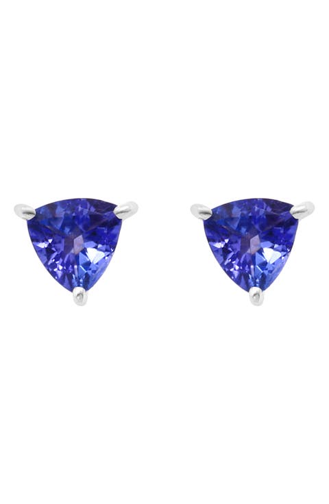 Sterling Silver Tanzanite Stud Earrings