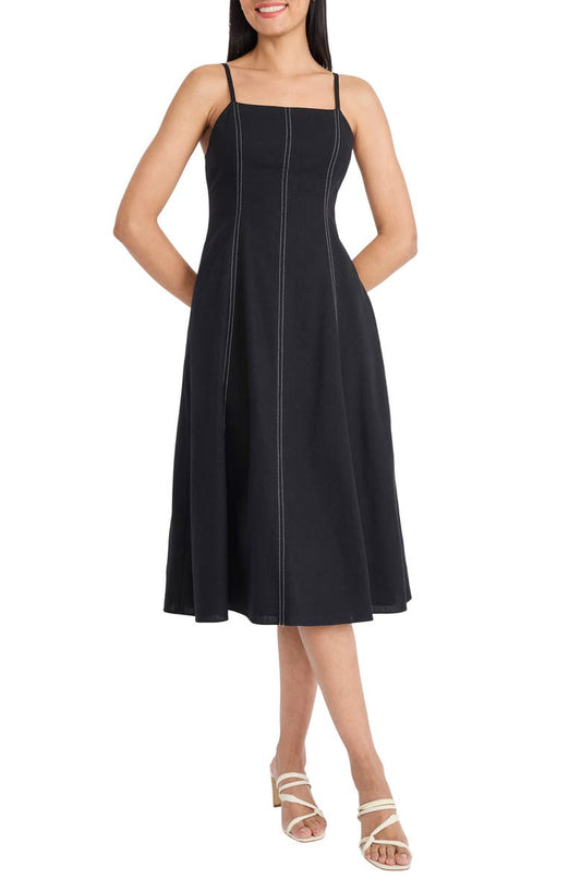 Seam Detail Fit & Flare Midi Dress