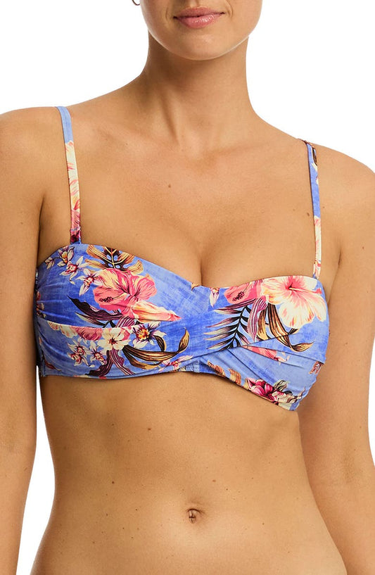 Blue Hawaii Twist Bikini Top